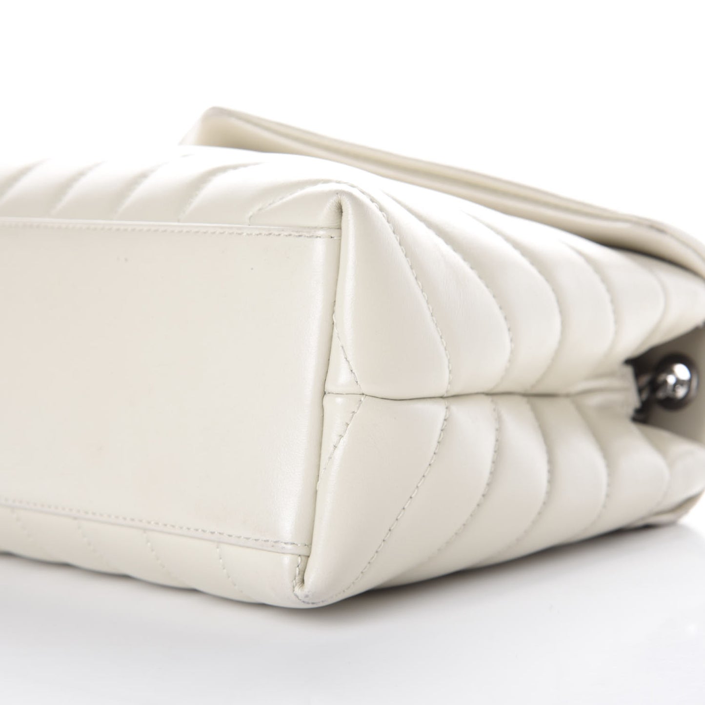 Calfskin Y Quilted Monogram Small Loulou Chain Satchel Ivory
