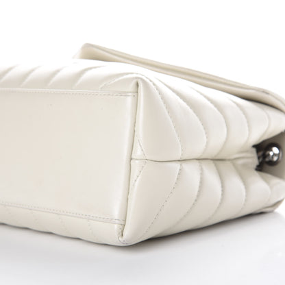 Saint Laurent Calfskin Y Quilted Monogram Small Loulou Chain Satchel Ivory 10 of 11