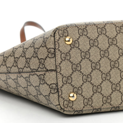 Gucci GG Supreme Monogram Medium Zippered Bucket Tote Beige Tuscany 9 of 13