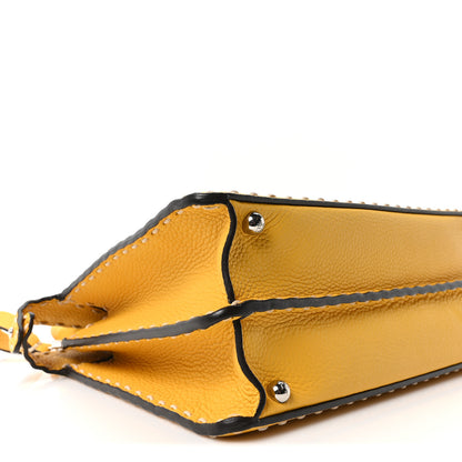 Fendi Vitello Granato Camoscio Selleria Macro Stitchings Medium Peekaboo I SEE U Satchel Mimosa 8 of 9