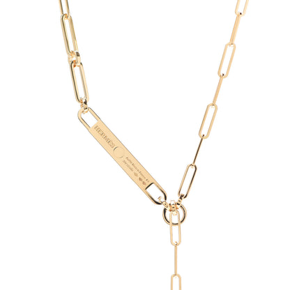 Hermes 18K Yellow Gold Diamond Pave PM Kelly Chaine Lariat Necklace ST 4 of 5