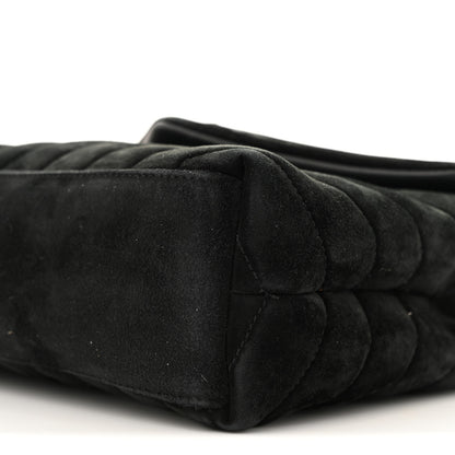 Saint Laurent Suede Calfskin Y Quilted Monogram Small Loulou Chain Satchel Black 11 of 14