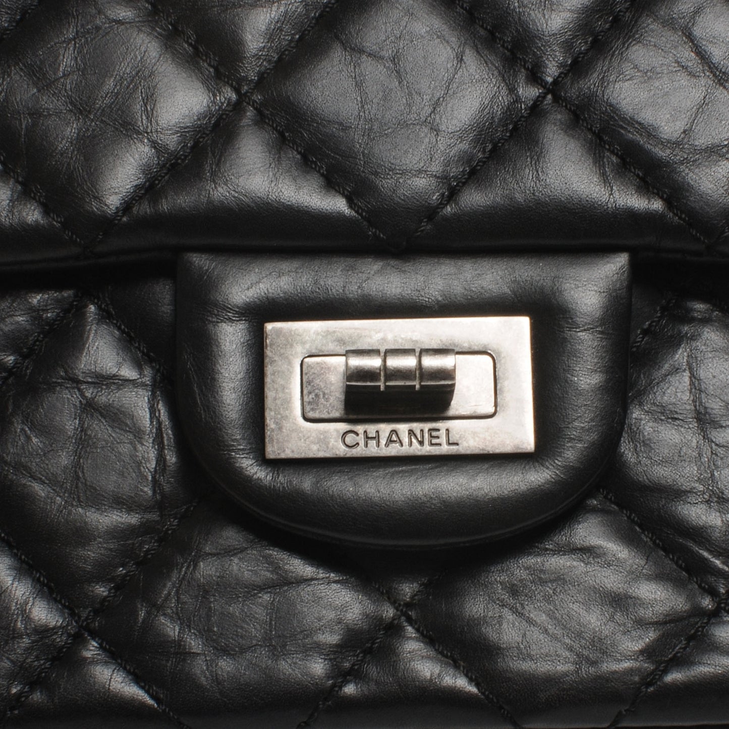 Aged Calfskin Quilted 2.55 Reissue 226 Flap Black