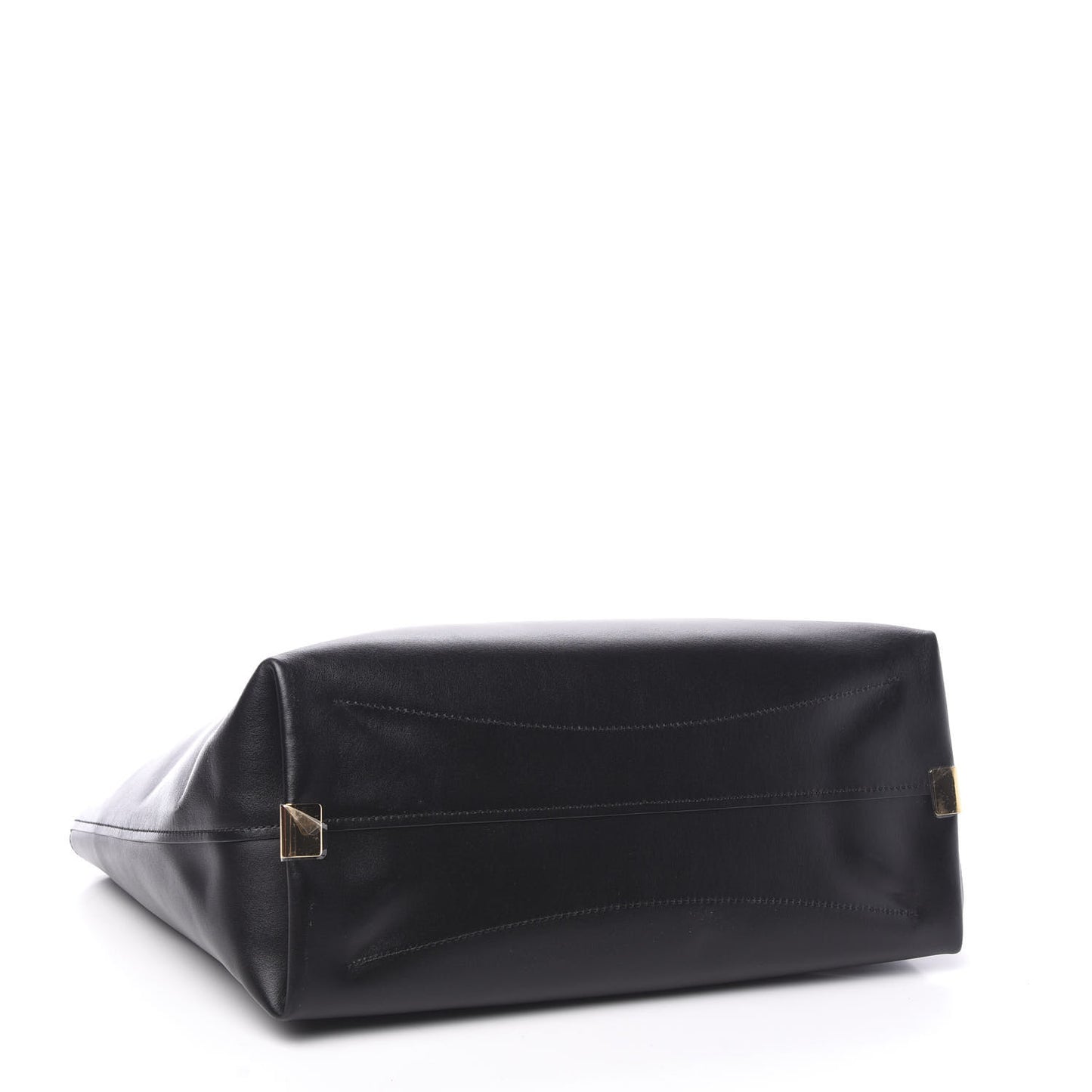 Shiny Calfskin Suede Medium C Zipped Tote Black