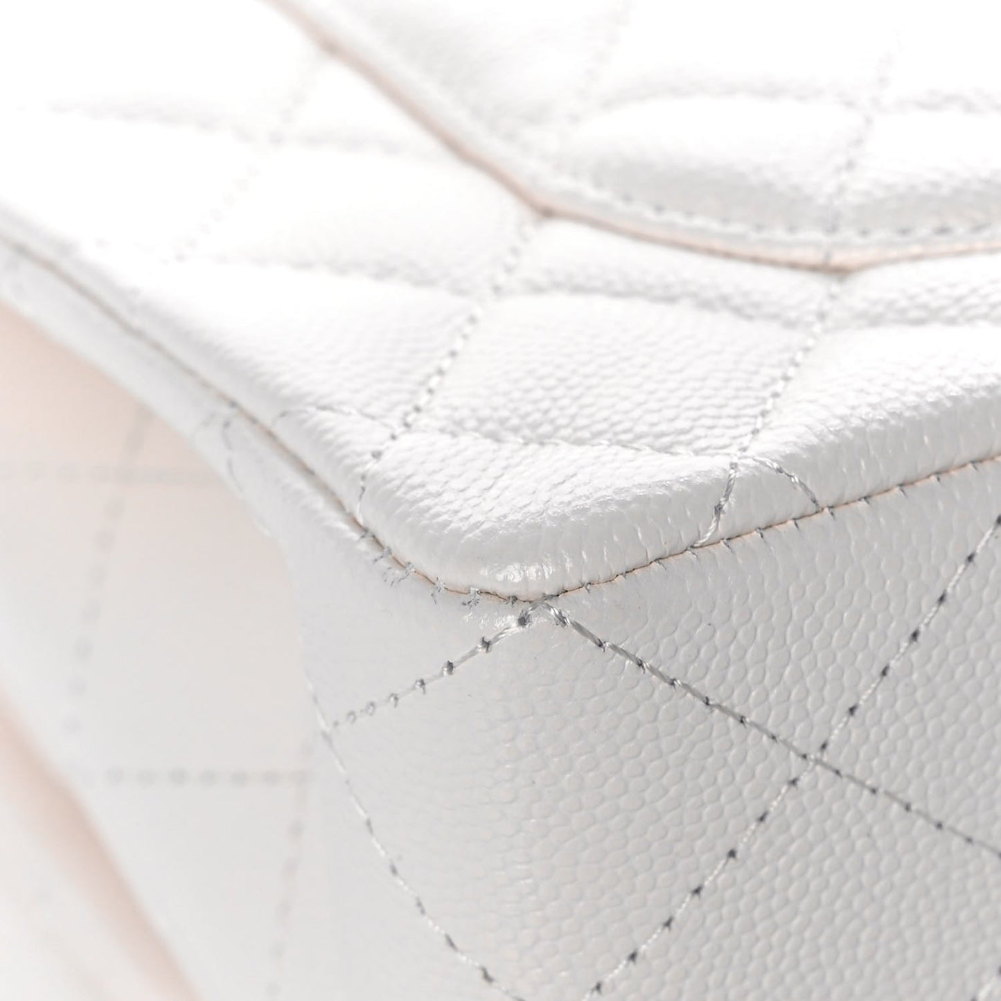 Caviar Quilted Small Double Flap White