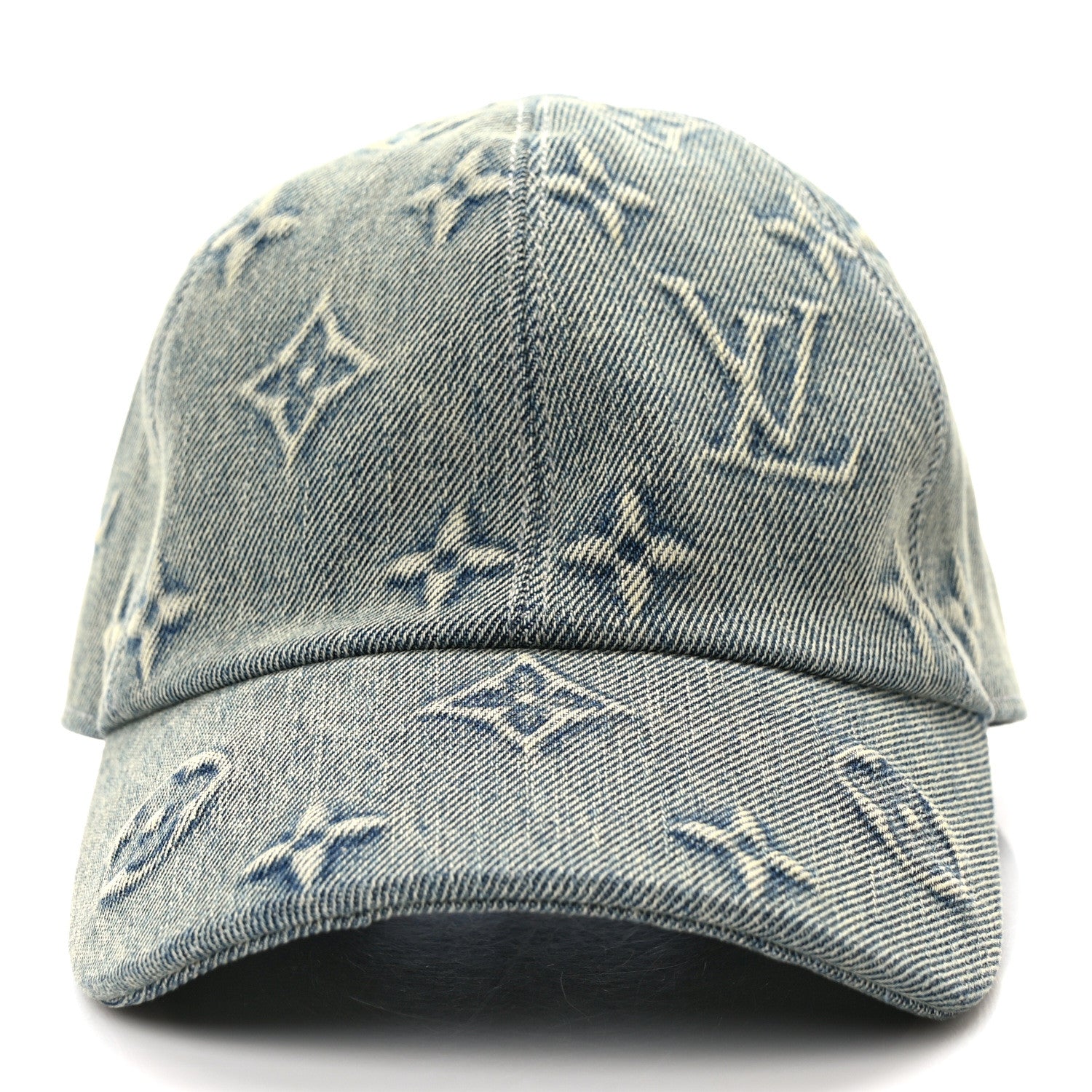 Louis Vuitton LOUIS VUITTON Monogram Washed Denim Cap M Blue 3 of 9
