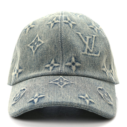 Louis Vuitton LOUIS VUITTON Monogram Washed Denim Cap M Blue 3 of 9