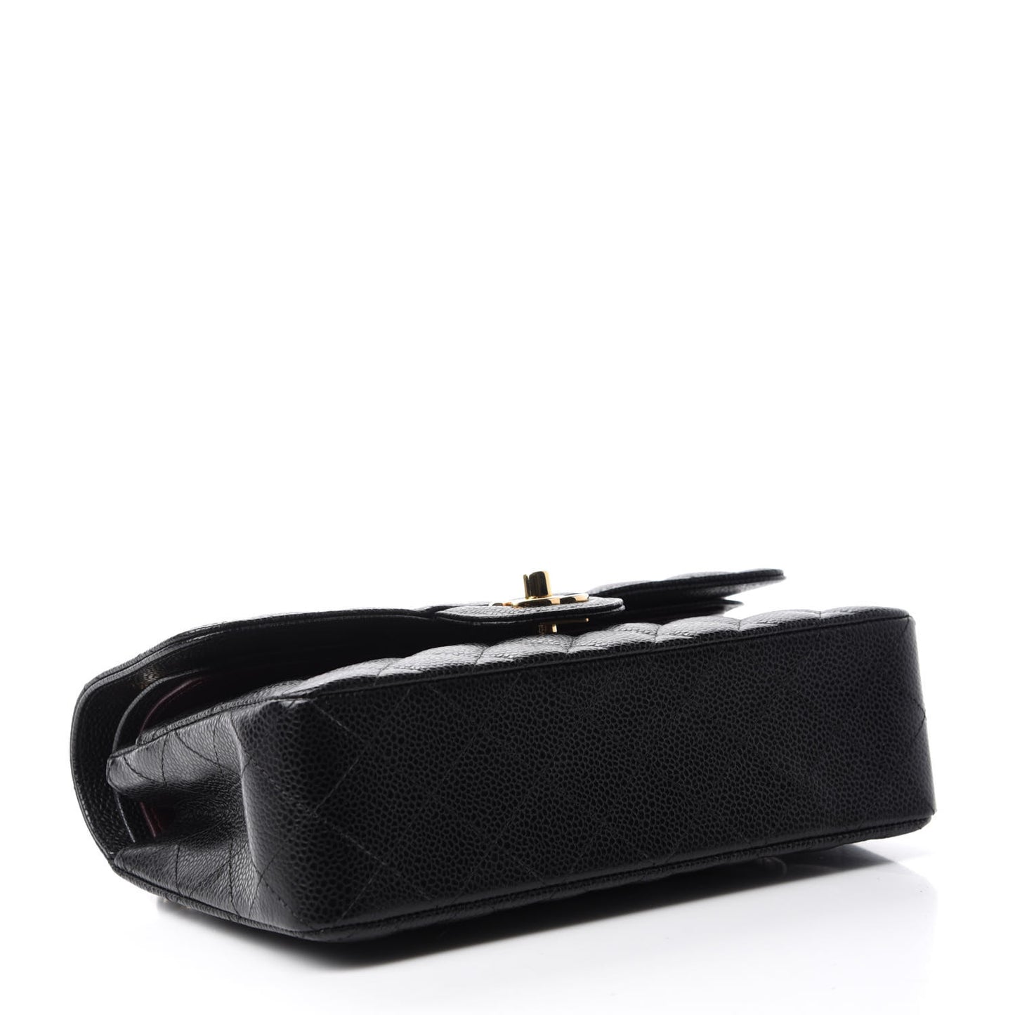 Caviar Quilted Small Double Flap Black