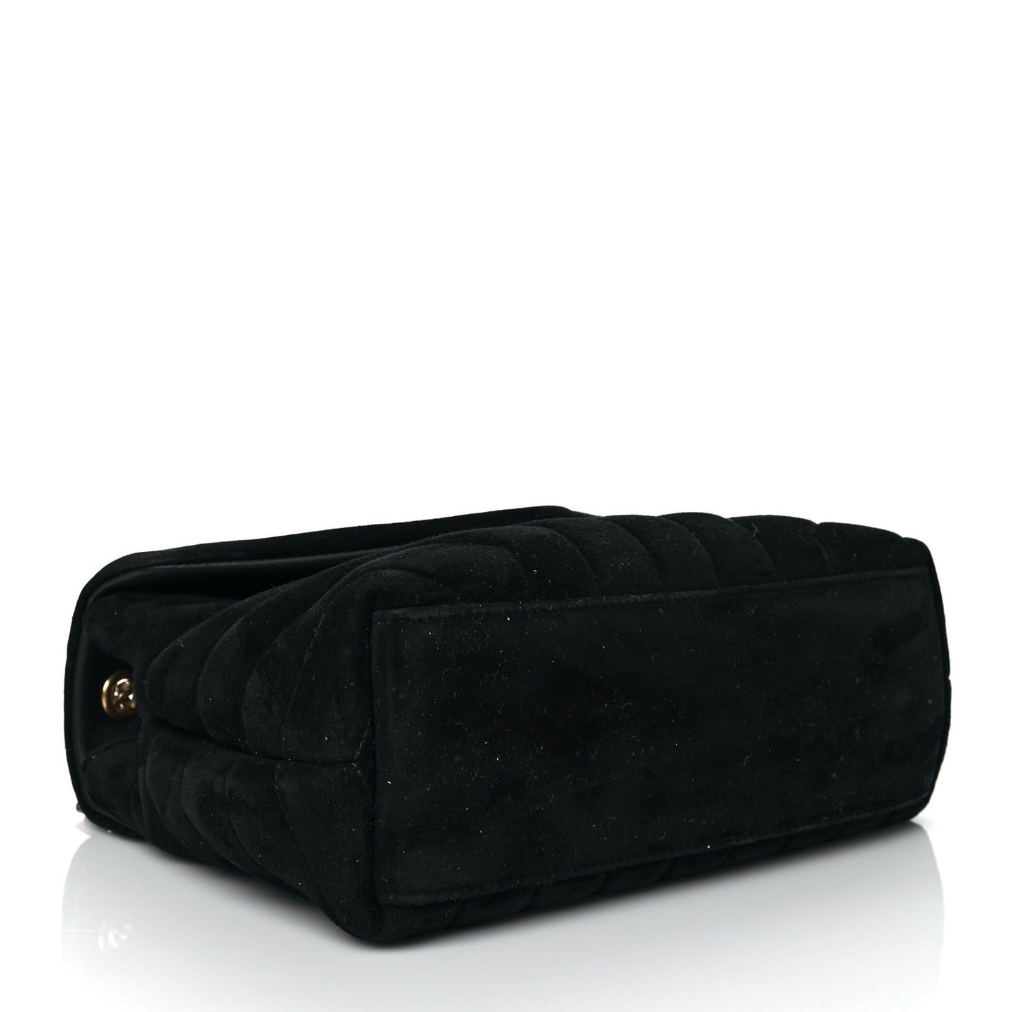 Velvet Y Quilted Monogram Small Loulou Chain Satchel Black