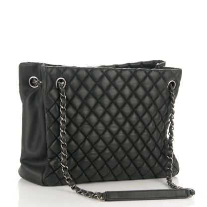 Chanel Iridescent Calfskin Small New Bubble Quilt Tote Dark Grey 3 of 7