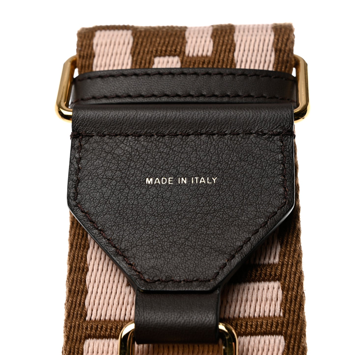 Ribbon Vitello Century FF 1974 Embroidered Adjustable Strap You Fango Rosa Confetto Chocolate