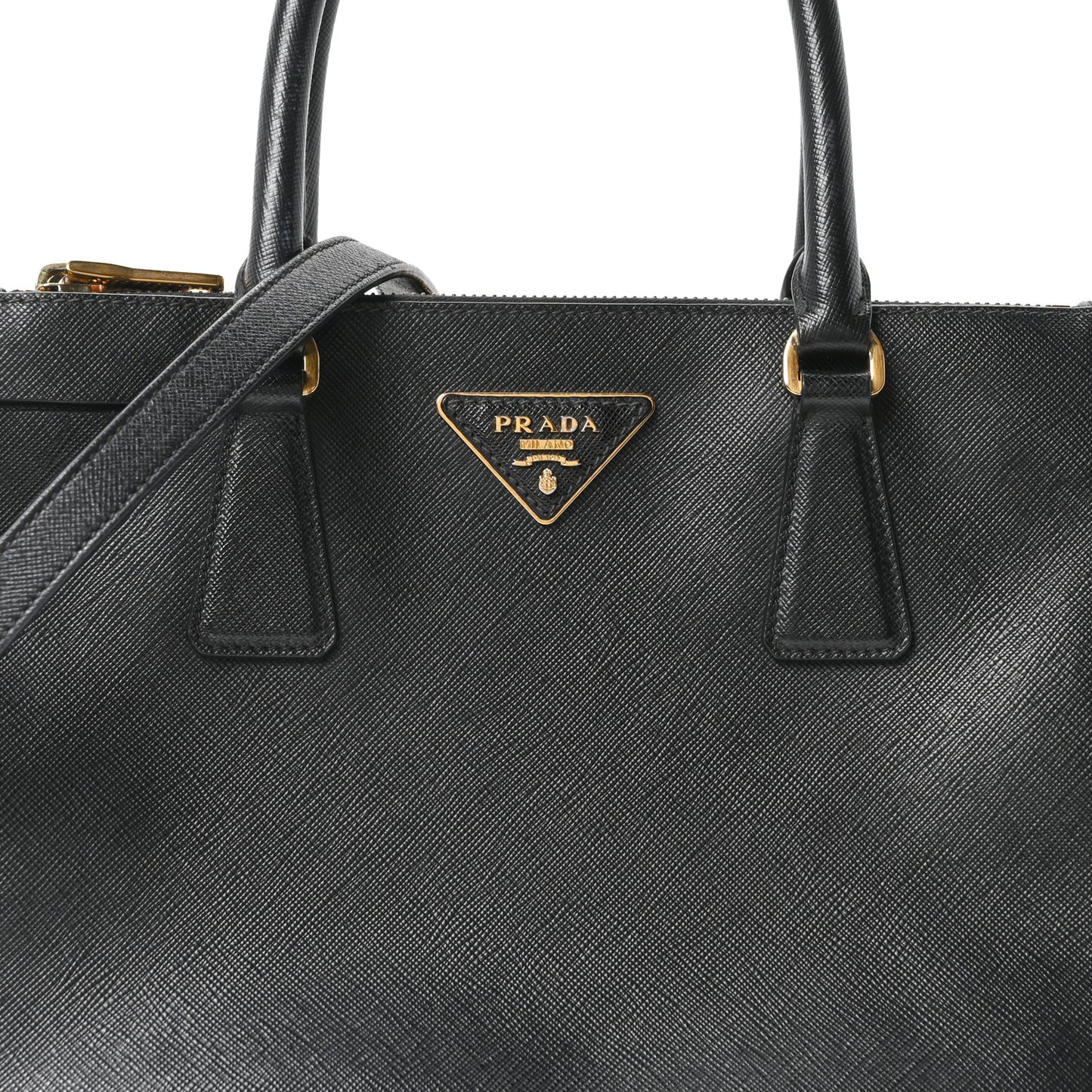 Saffiano Small Galleria Double Zip Tote Black