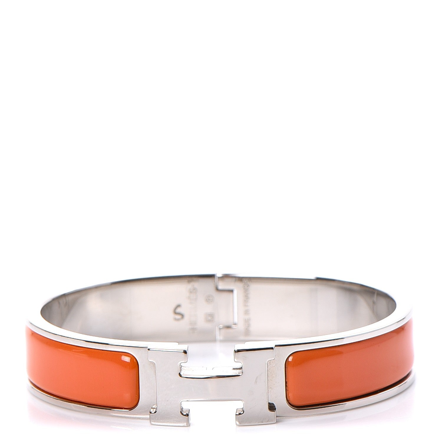 Hermes Enamel Narrow Clic Clac H Bracelet PM Mango 1 of 4