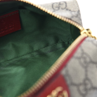 Gucci Soft GG Supreme Monogram Calfskin Small Ophidia Cosmetic Case Beige Ebony Hibiscus Red 5 of 7