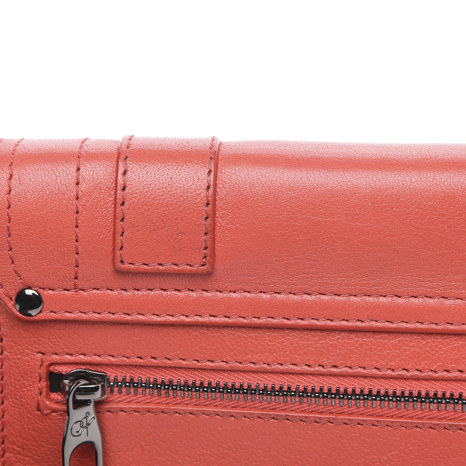 Proenza Schouler Lambskin PS1 Large Chain Wallet Deep Coral 10 of 12