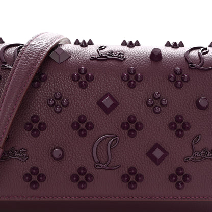 Christian Louboutin Calfskin Spikes Loubinthesky Paloma Clutch Merlot 7 of 9