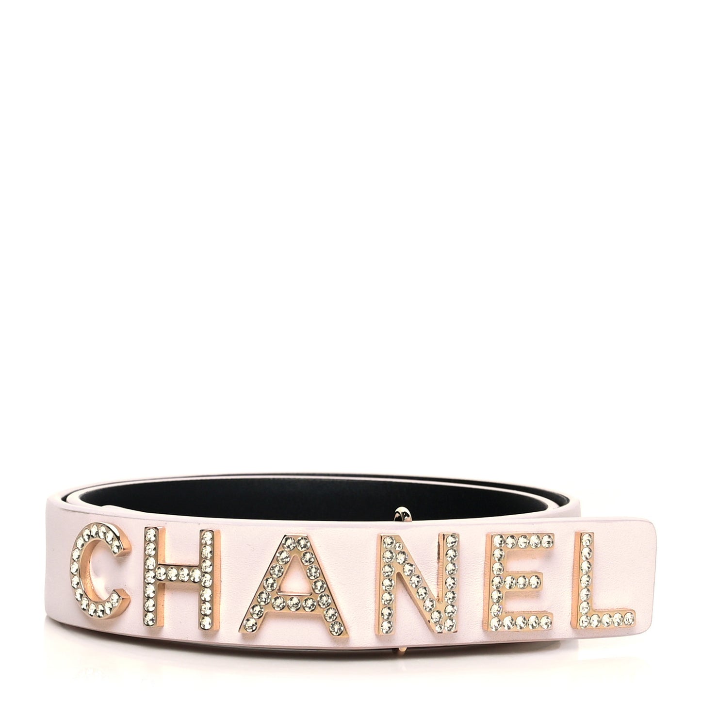 Calfskin Crystal Logo Belt 70 28 Light Pink