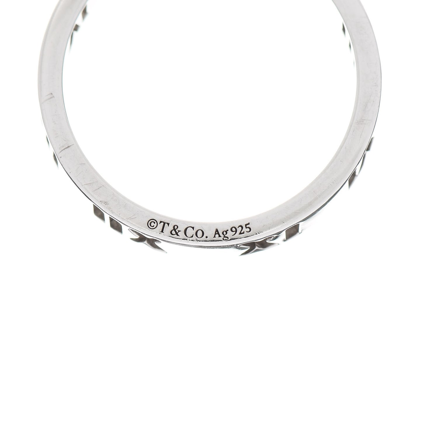 Sterling Silver Narrow Atlas Pierced Ring 49 4.75