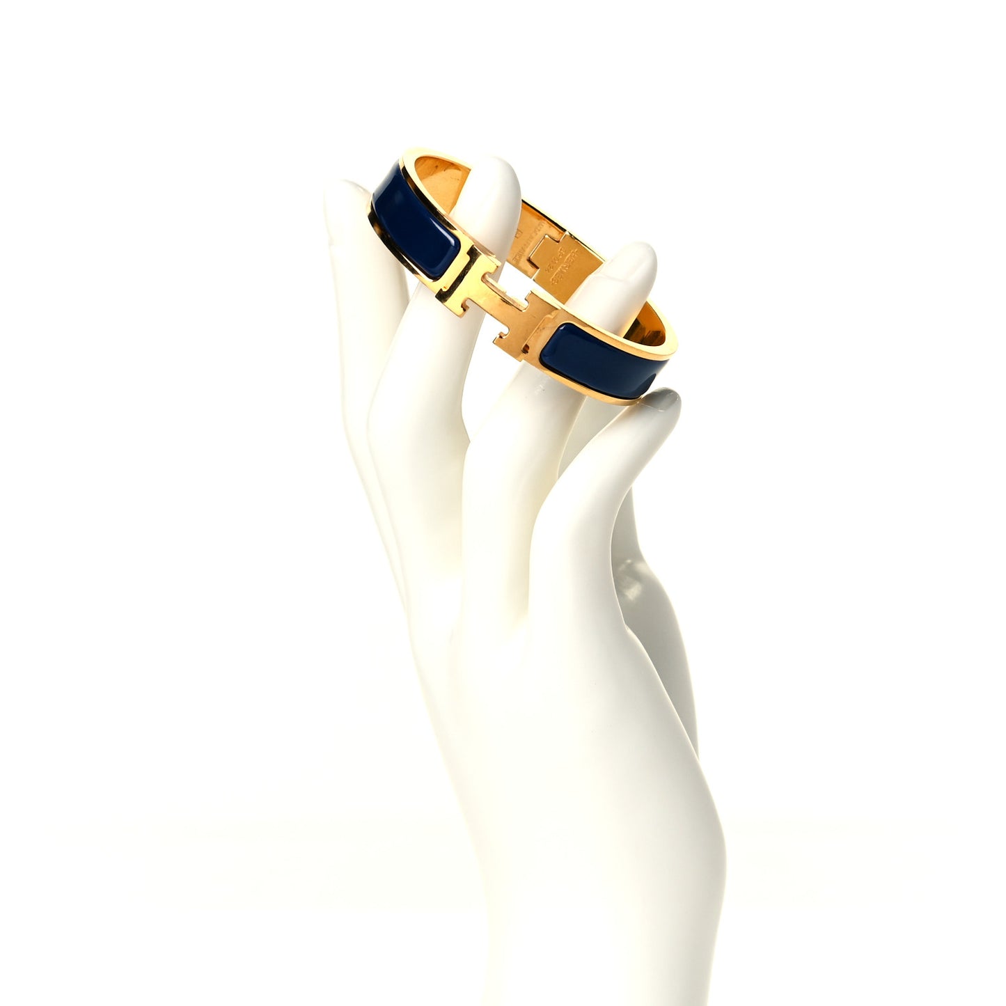 Enamel Narrow Clic Clac H Bracelet GM Bleu Biarritz