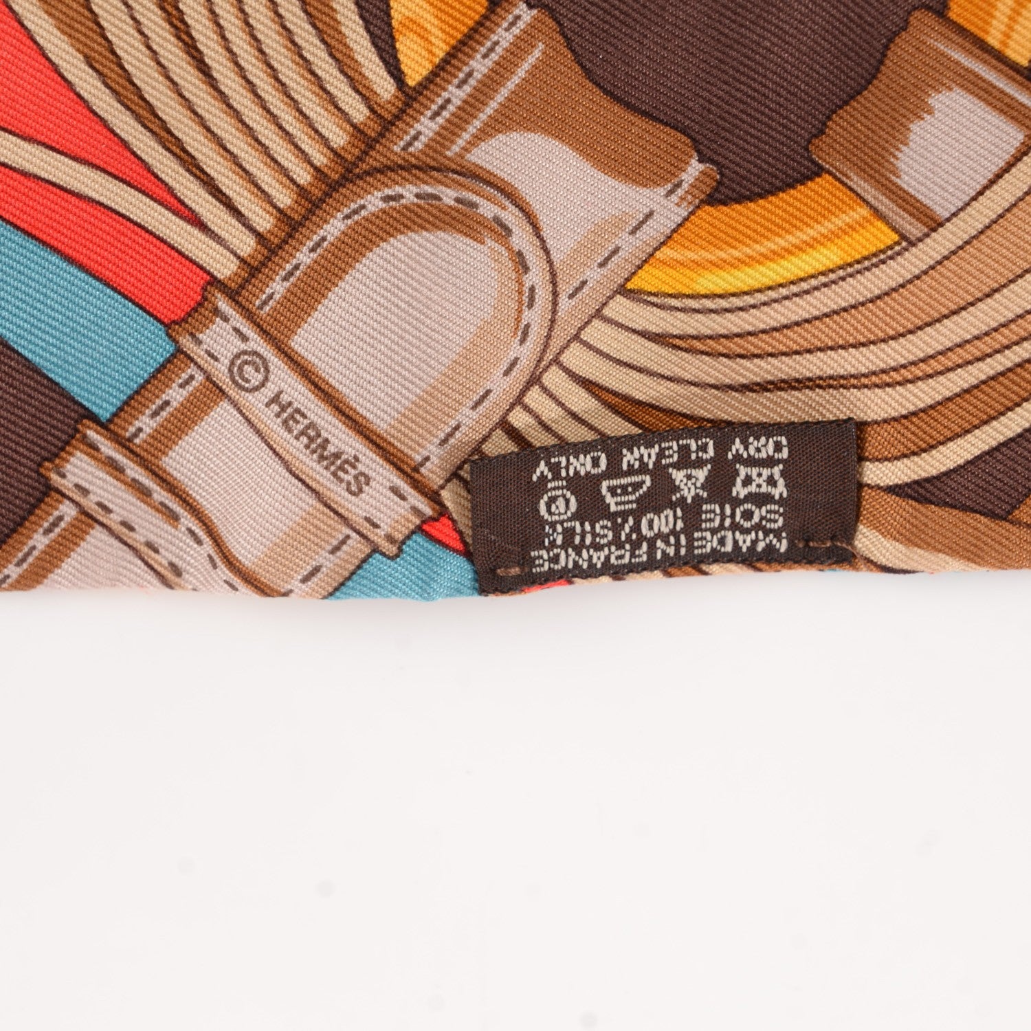 Hermes Silk Coaching Twilly Bleu Klein Turquoise Rouge 5 of 5