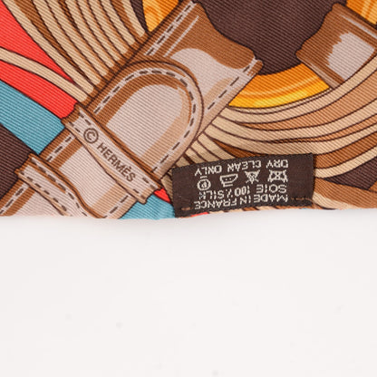 Hermes Silk Coaching Twilly Bleu Klein Turquoise Rouge 5 of 5