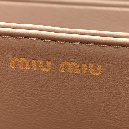 Miu Miu Nappa Matelasse Zip Around Compact Wallet Cipria 6 of 6