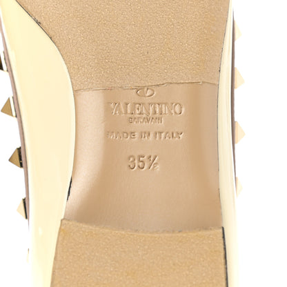 Valentino Garavani Patent Rockstud Ballerina Flats 35.5 Light Ivory Poudre 7 of 8