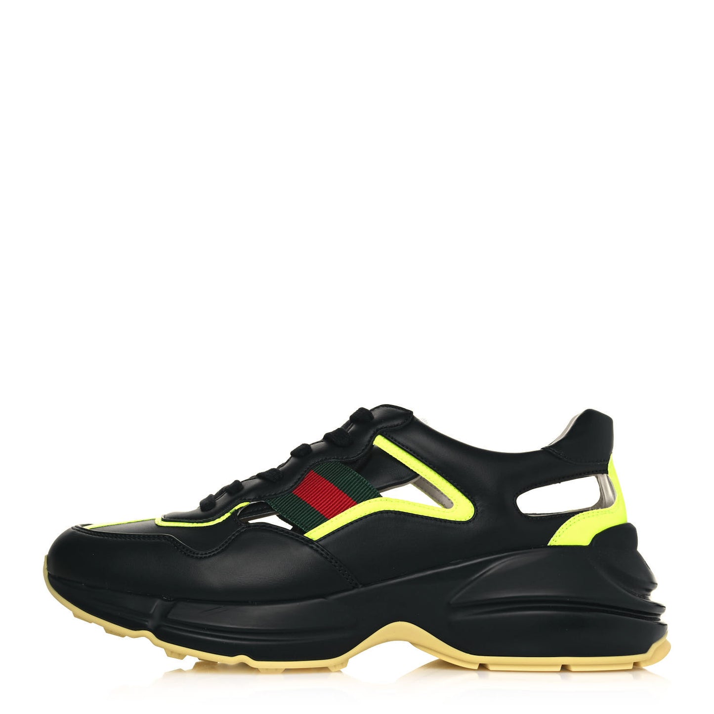 Demetra Web Mens Rhyton Cut Out Sneakers 10.5 Black Yellow Fluo
