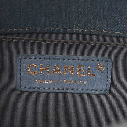 Chanel Denim Pleated Medium Boy Flap Light Blue 6 of 11