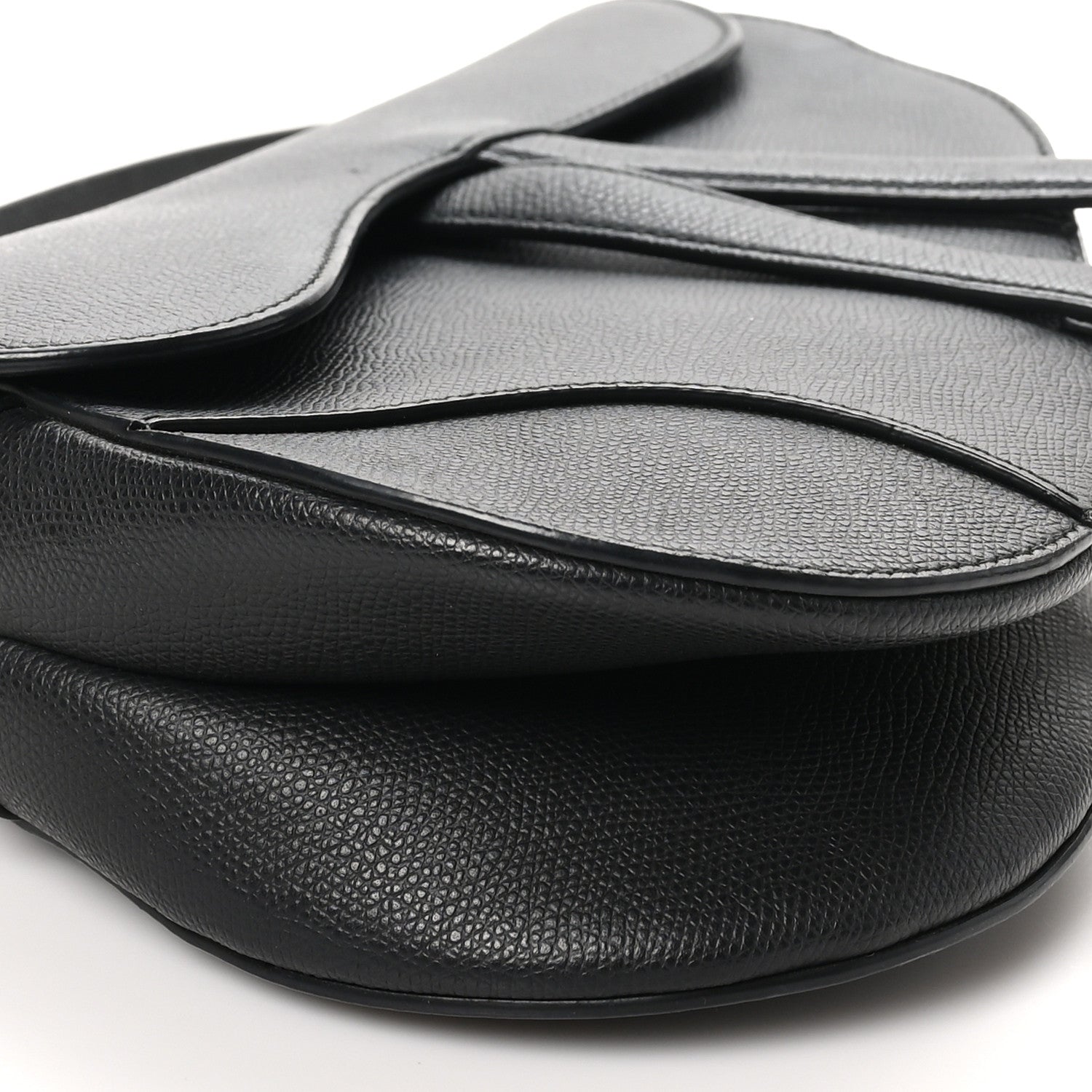 Christian Dior Grained Calfskin Saddle Bag Black 9 of 10