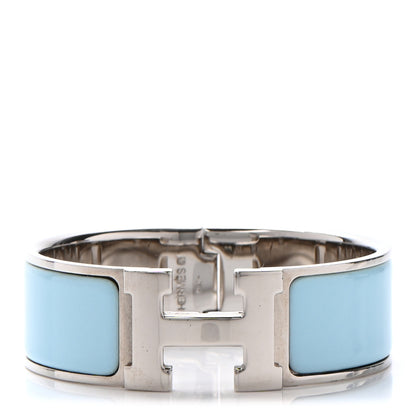 Hermes Enamel Clic Clac H Wide Bracelet PM Bleu Atoll 1 of 5