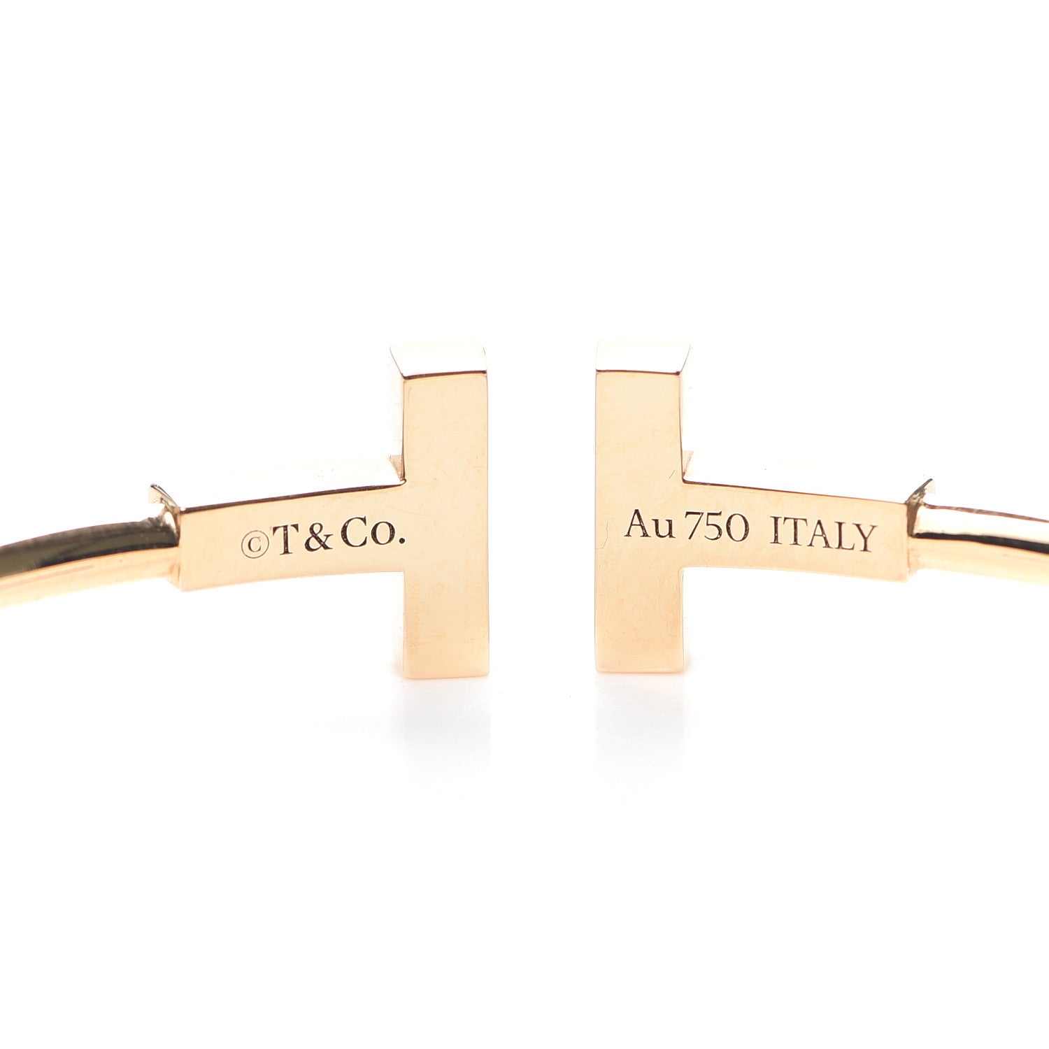 Tiffany 18K Yellow Gold Mother of Pearl T Wire Bracelet 4 of 5