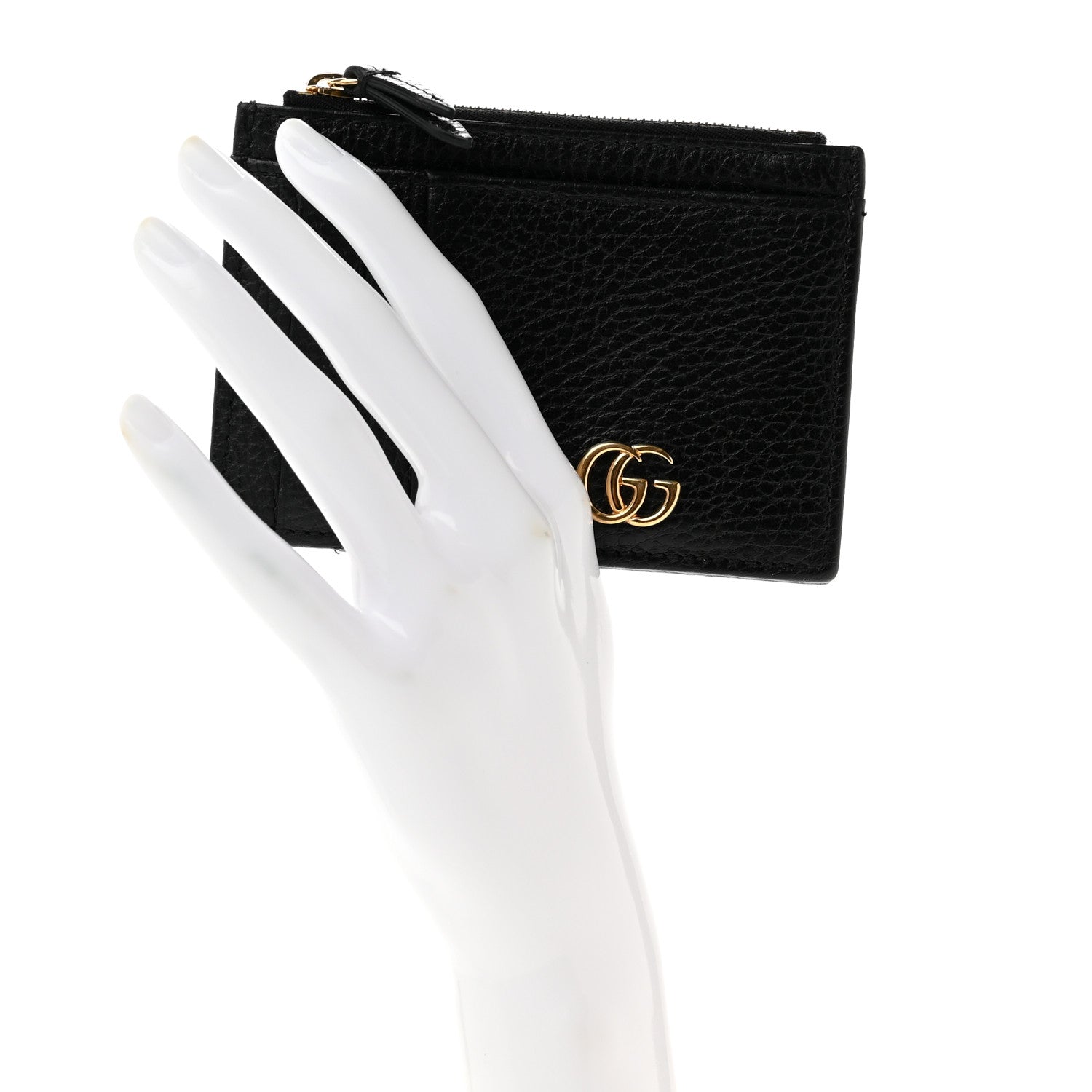 Gucci Dollar Calfskin GG Marmont Coin Case Card Holder Black 2 of 8