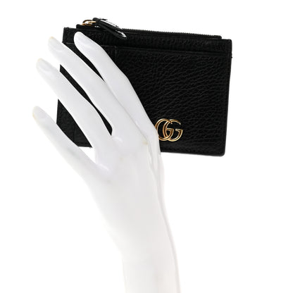 Gucci Dollar Calfskin GG Marmont Coin Case Card Holder Black 2 of 8
