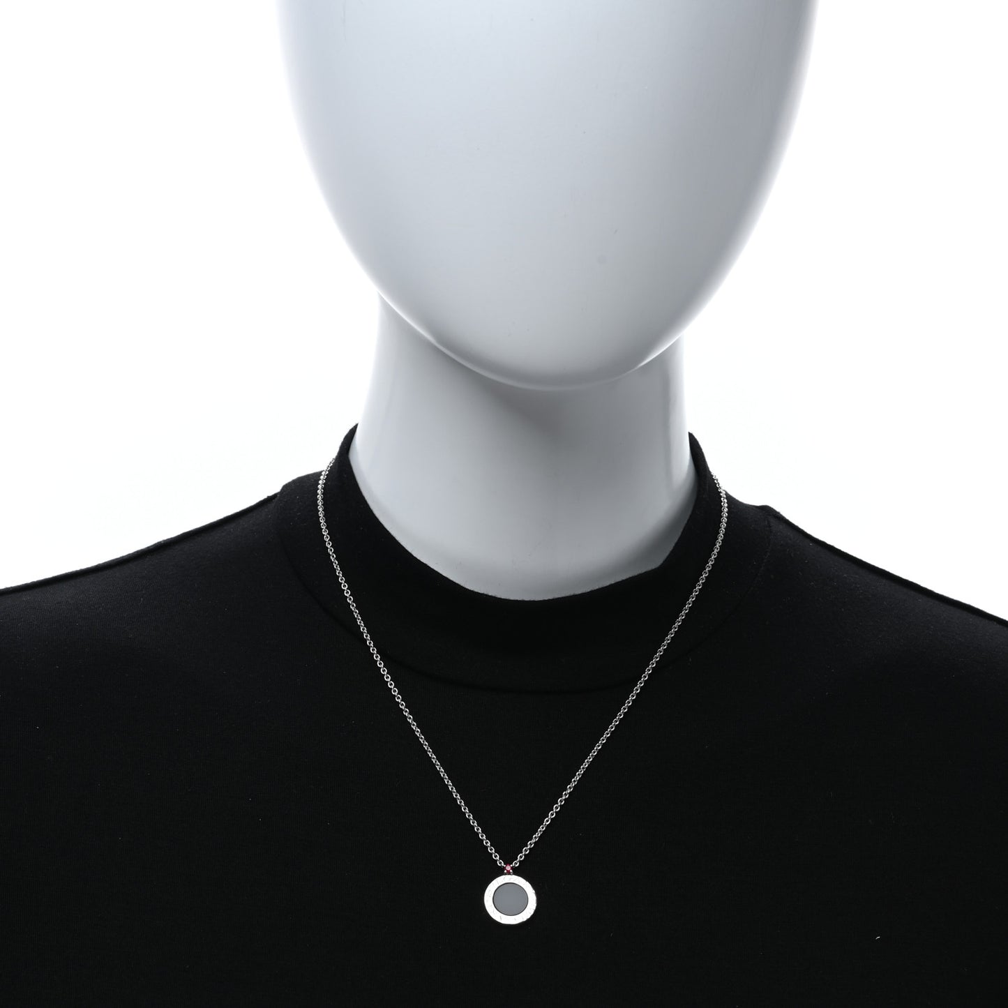 Sterling Silver Black Onyx Ruby Save The Children Anniversary Pendant Necklace