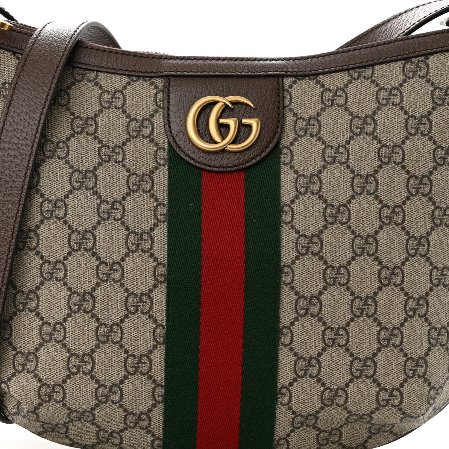 Gucci GG Supreme Monogram Web Small Ophidia Half Moon Hobo Brown 8 of 10