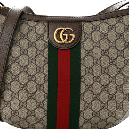 Gucci GG Supreme Monogram Web Small Ophidia Half Moon Hobo Brown 8 of 10
