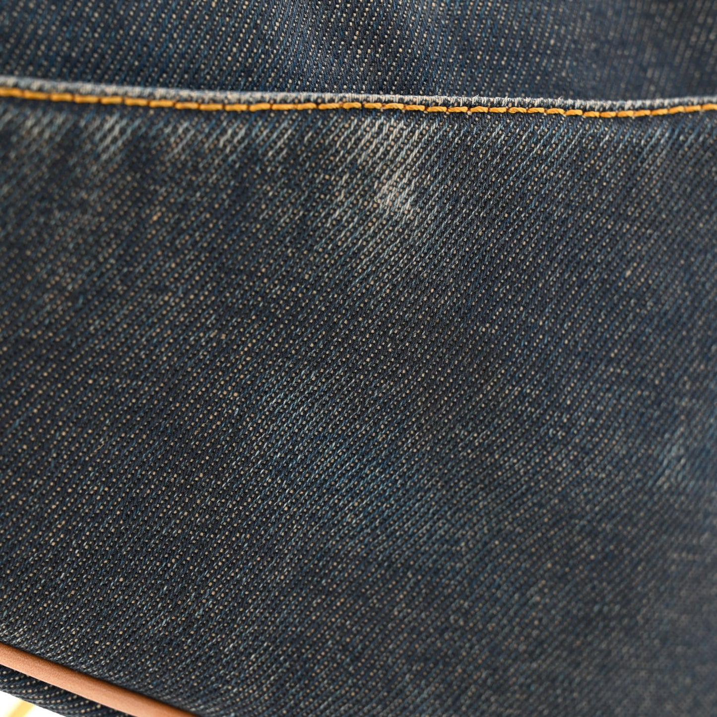 Denim Calfskin Saddle Bag Blue