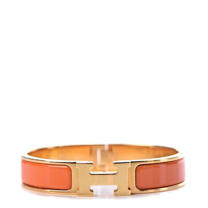 Hermes Enamel Narrow Clic Clac H Bracelet PM Orange 1 of 5