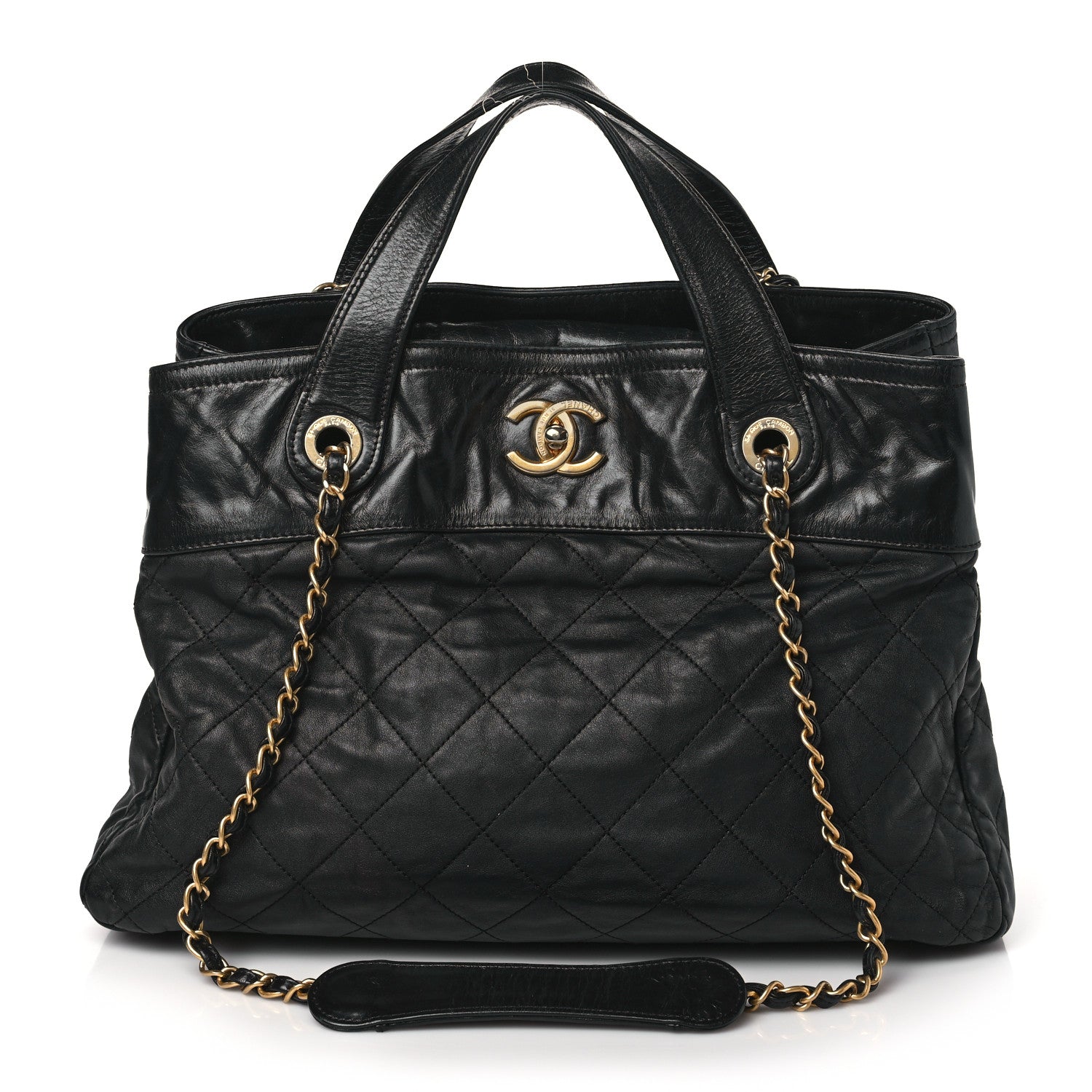 Chanel Iridescent Calfskin Quilted Large In The Mix Tote Black 1 of 9