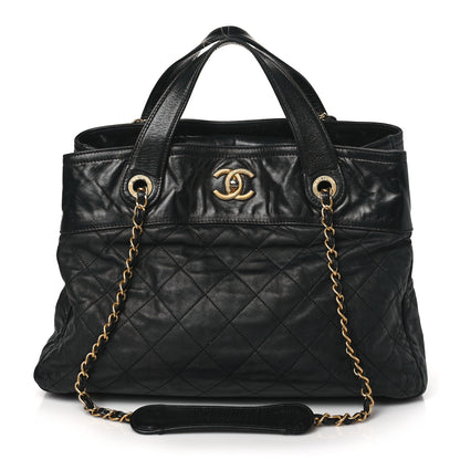 Chanel Iridescent Calfskin Quilted Large In The Mix Tote Black 1 of 9
