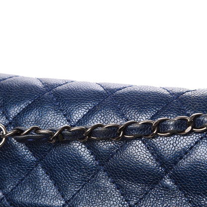 Chanel Iridescent Caviar Quilted Large Chic Flap Blue 15 of 15