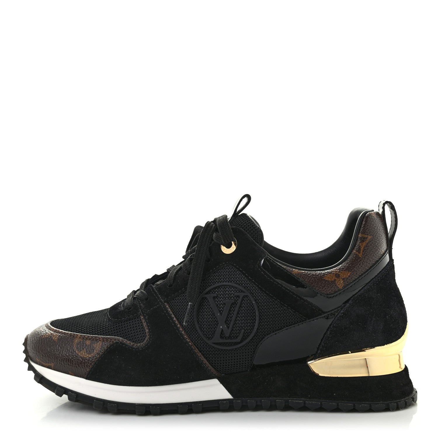 Louis Vuitton Suede Monogram Run Away Sneakers 37.5 Black 1 of 7
