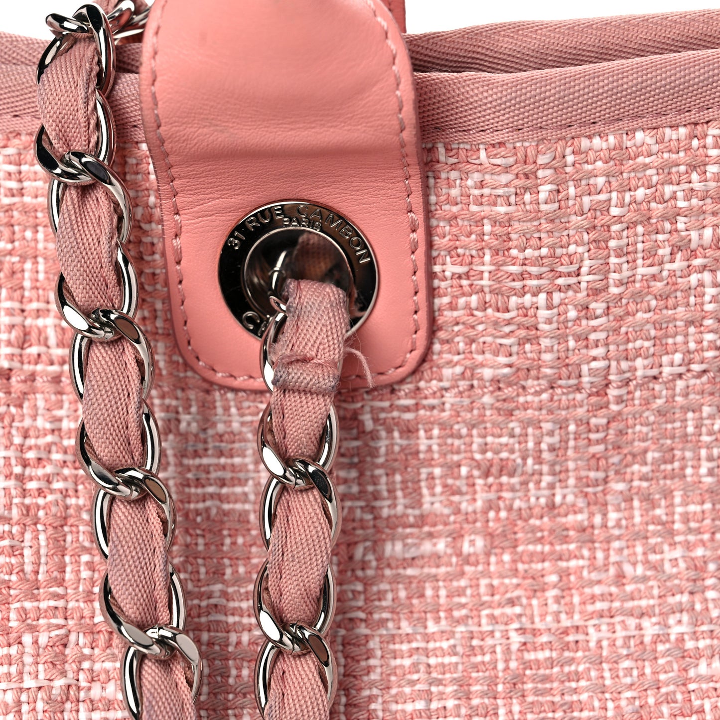 Straw Lurex Large Deauville Tote Pink