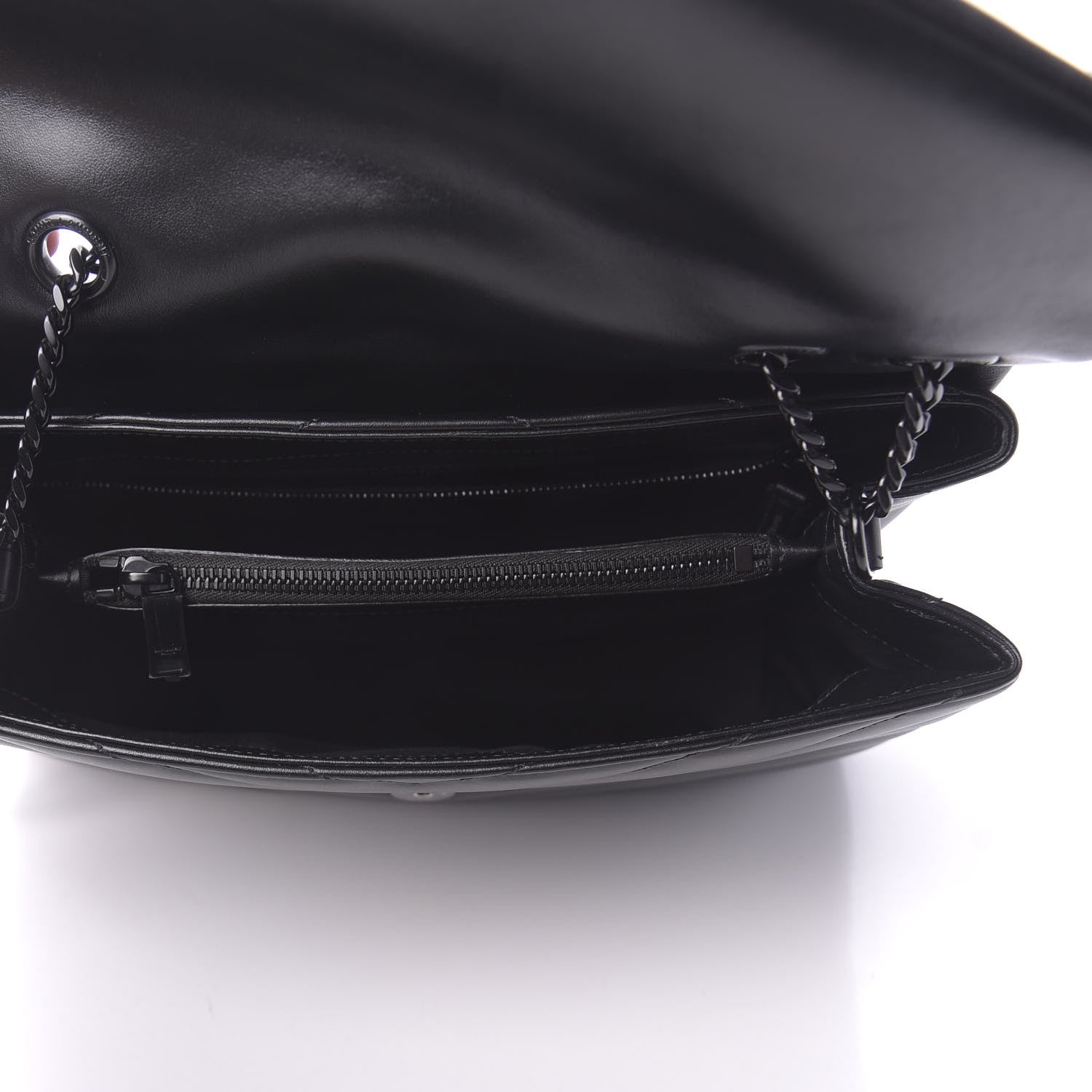 Saint Laurent Calfskin Y Quilted Monogram Medium Loulou Chain Satchel Black 5 of 9