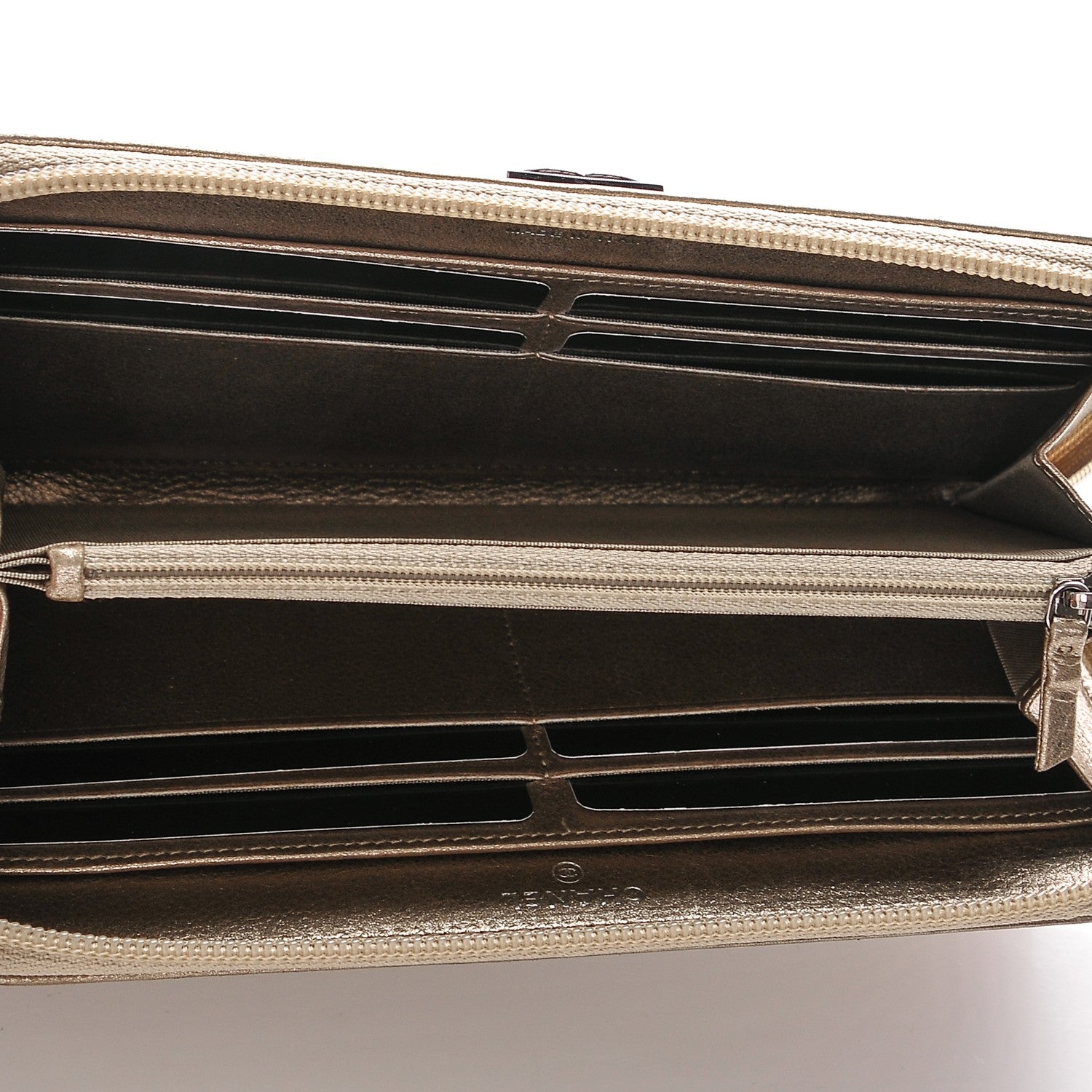 Chanel Metallic Calfskin Quilted Boy Zip Around Wallet Gold 5 of 8