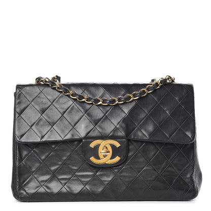Chanel Lambskin Quilted XL Jumbo Single Flap Black 1 of 20