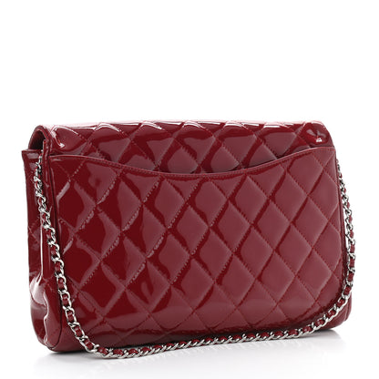 Chanel Patent Quilted Clutch With Chain Flap Red 3 of 10