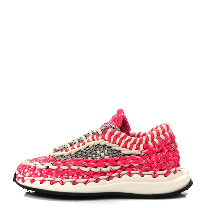Valentino Garavani Fabric Crochet Womens Low Top Sneakers 36.5 Light Ivory Pink 1 of 9