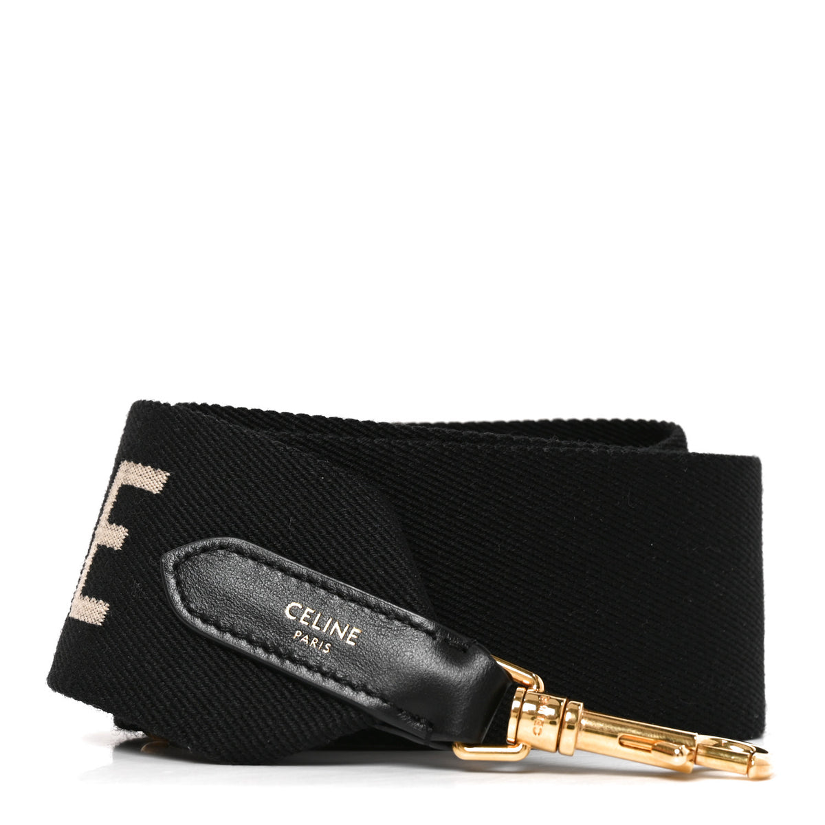 Jacquard Wool Logo Short Strap Black Beige